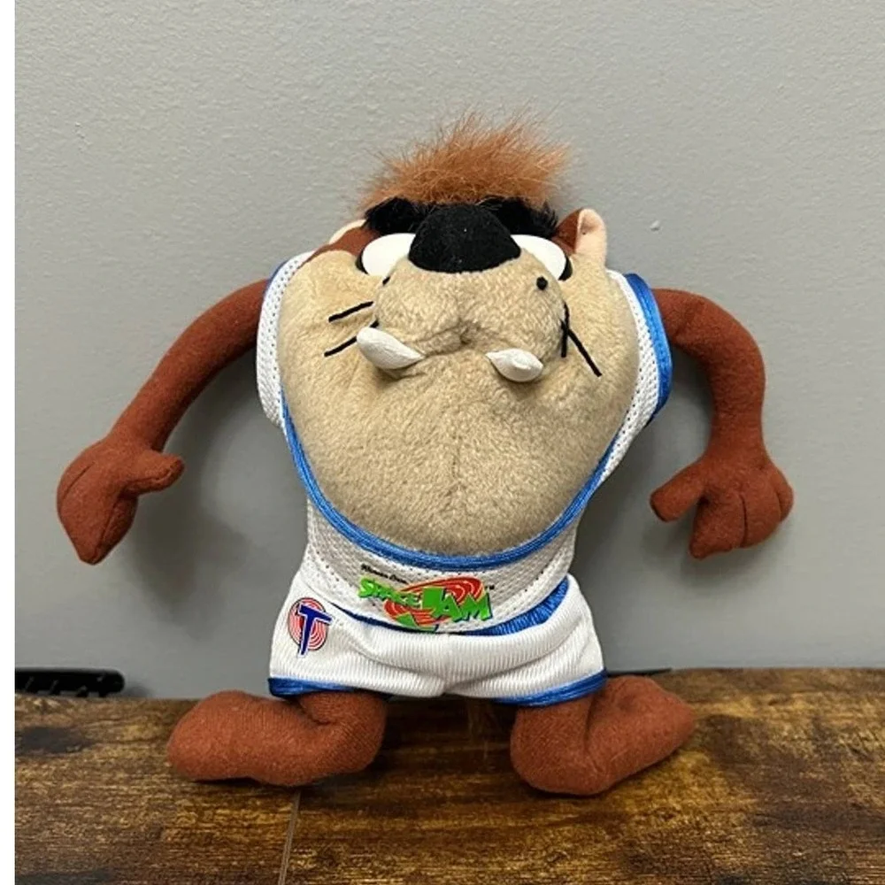 Vintage 1996 Space Jam Tasmanian Devil Taz Plush Tune Squad Basketball  WB